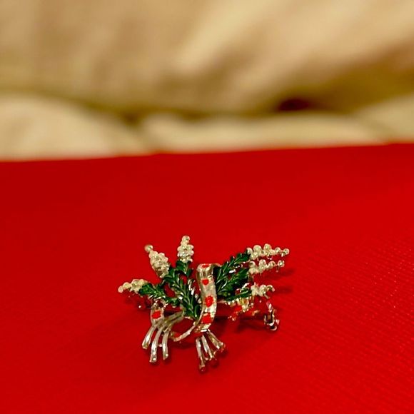 Vintage Hand Painted Enamel Scottish White Heather Brooch Signed ‘Exquisite’ - Picture 3 of 12
